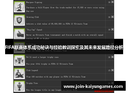 FIFA联赛体系成功秘诀与经验教训探索及其未来发展路径分析